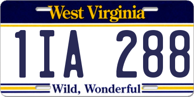 WV license plate 1IA288