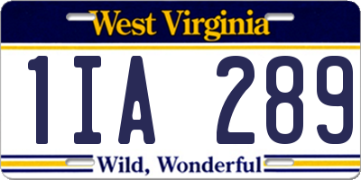 WV license plate 1IA289