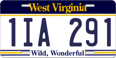 WV license plate 1IA291