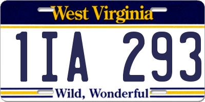 WV license plate 1IA293