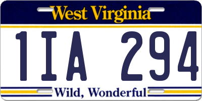 WV license plate 1IA294