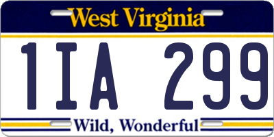 WV license plate 1IA299