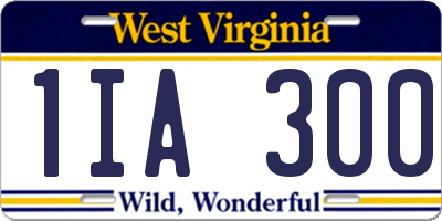 WV license plate 1IA300