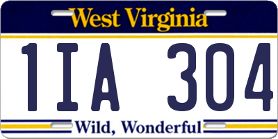 WV license plate 1IA304