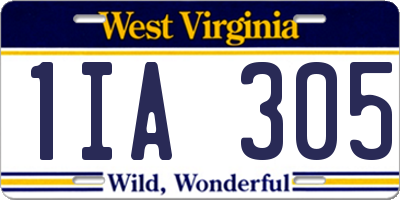WV license plate 1IA305
