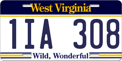 WV license plate 1IA308