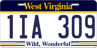 WV license plate 1IA309