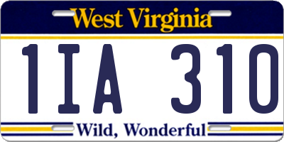 WV license plate 1IA310