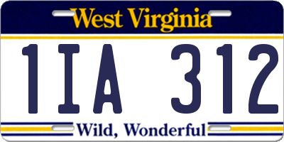 WV license plate 1IA312