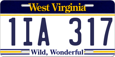 WV license plate 1IA317