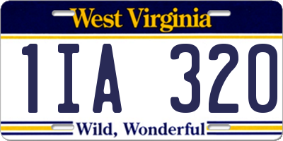 WV license plate 1IA320