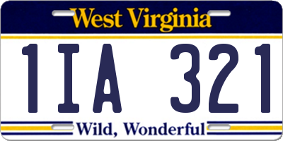 WV license plate 1IA321