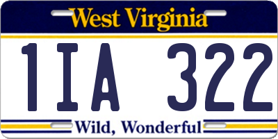 WV license plate 1IA322
