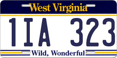 WV license plate 1IA323