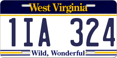 WV license plate 1IA324