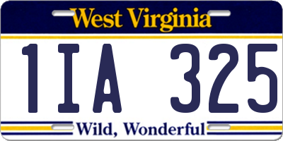 WV license plate 1IA325