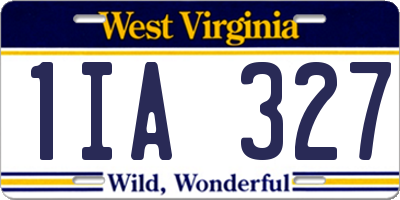 WV license plate 1IA327