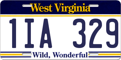 WV license plate 1IA329