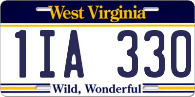 WV license plate 1IA330