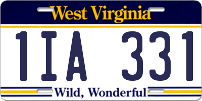 WV license plate 1IA331