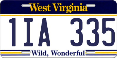 WV license plate 1IA335