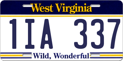 WV license plate 1IA337