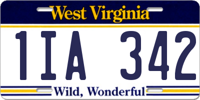 WV license plate 1IA342