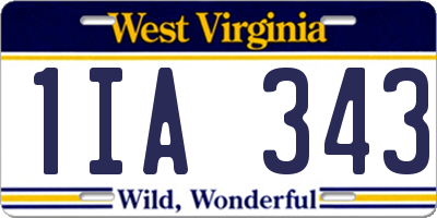 WV license plate 1IA343