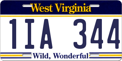 WV license plate 1IA344
