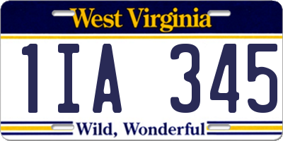 WV license plate 1IA345