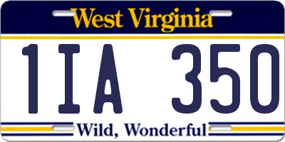 WV license plate 1IA350