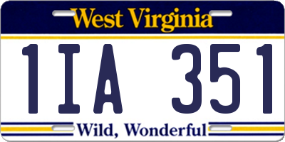 WV license plate 1IA351