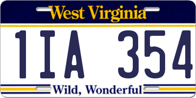WV license plate 1IA354