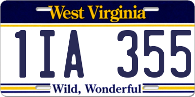 WV license plate 1IA355