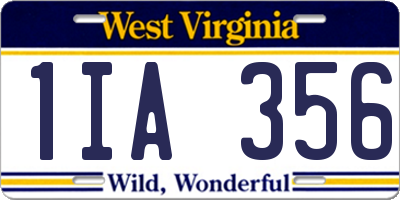WV license plate 1IA356
