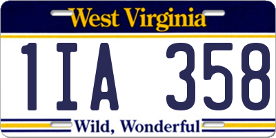 WV license plate 1IA358