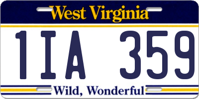 WV license plate 1IA359