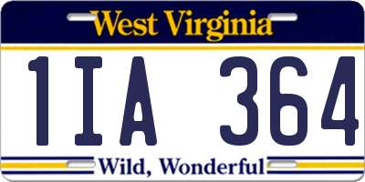 WV license plate 1IA364