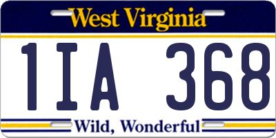 WV license plate 1IA368