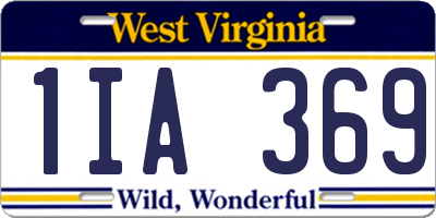 WV license plate 1IA369