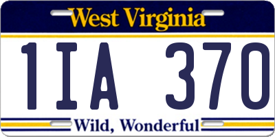 WV license plate 1IA370