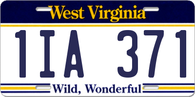 WV license plate 1IA371