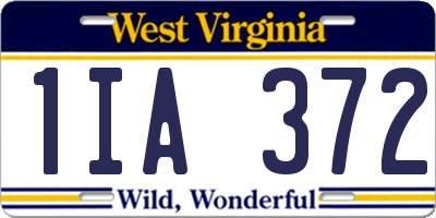 WV license plate 1IA372