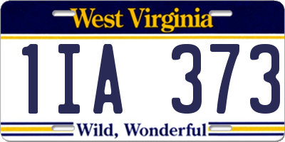WV license plate 1IA373