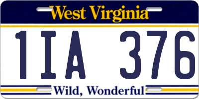 WV license plate 1IA376