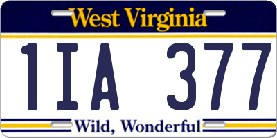 WV license plate 1IA377