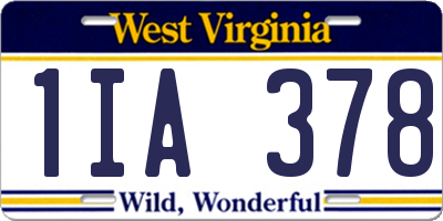 WV license plate 1IA378