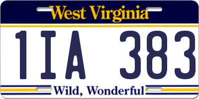 WV license plate 1IA383