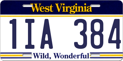 WV license plate 1IA384