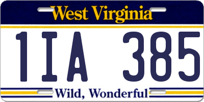 WV license plate 1IA385